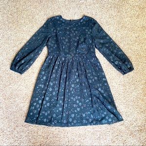 J Crew black jacquard polka dot a-line dress